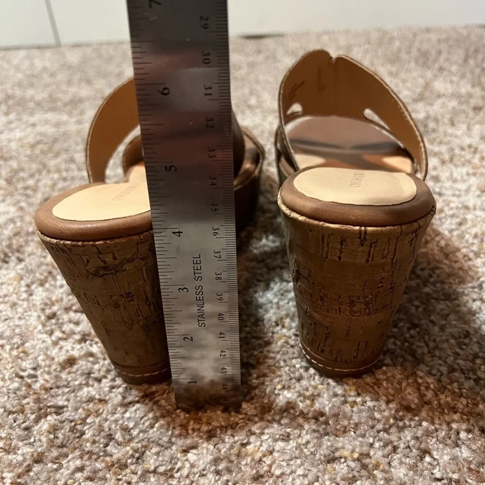 Cynthia Rowley Porter Leather Wedge Sandal Shoes Tan SZ 9 M - Picture 7 of 11